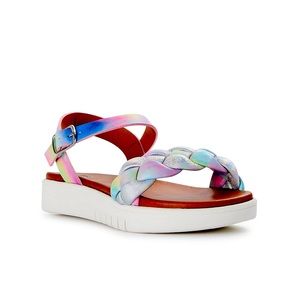 Girls Rainbow braided sandals